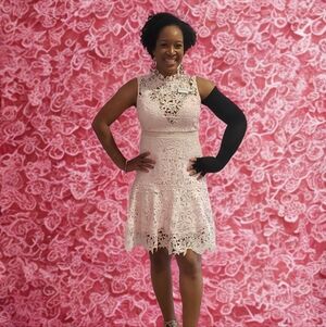 Bardot Blush Lace Dress